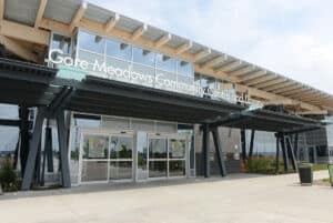 gore-meadows-branch-library Gore Meadows Community Centre and Library modern exterior with glass windows and contemporary design.